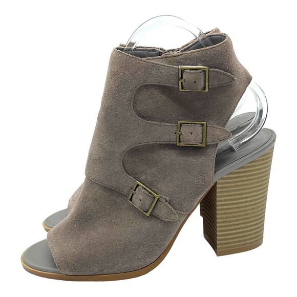 Melrose & Market Booties Womens 8.5 Suede Coastal Cowgirl Boho Peep Toe Boot - Picture 5 of 13